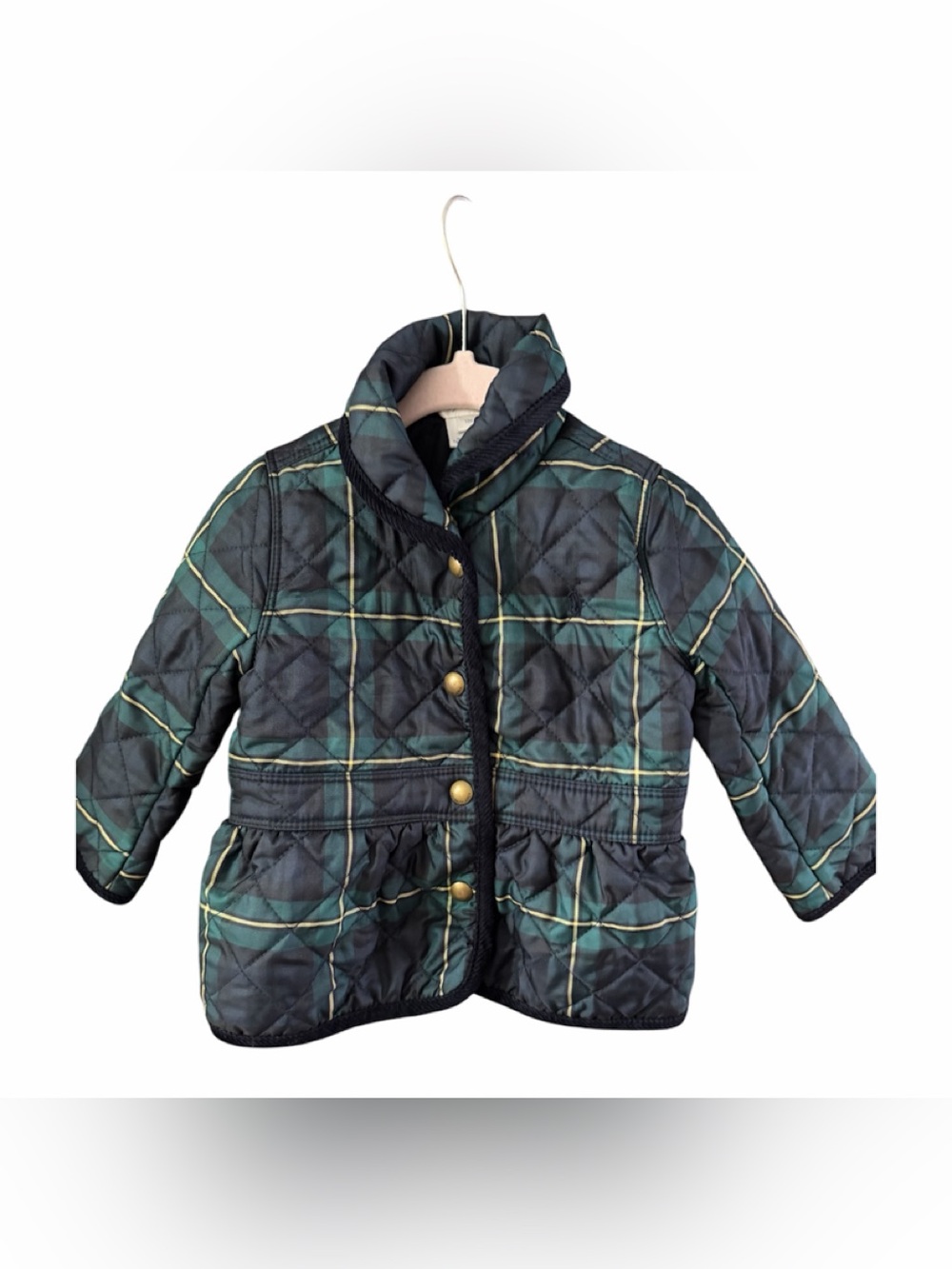 Ralph Lauren Quilted Plaid Infant Jacket - Green/Blue Size 12 Months